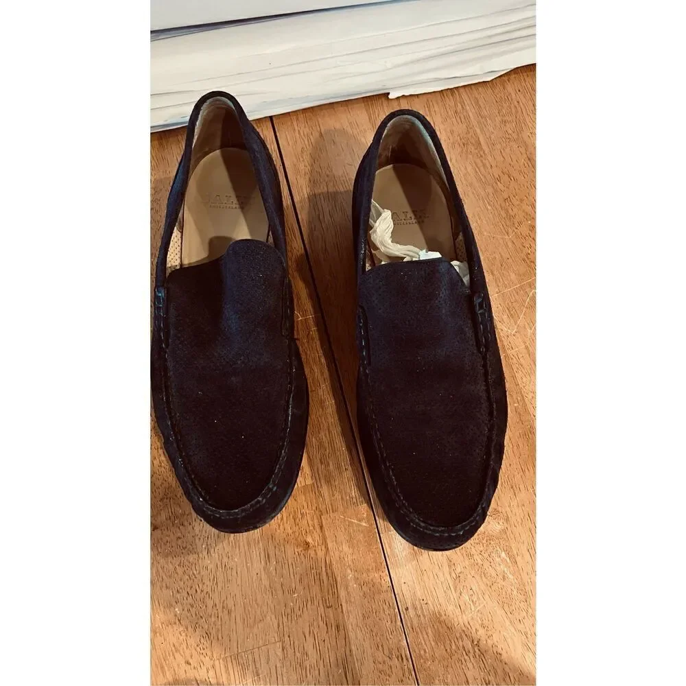 Bally Desta Blue Suede Loafers Shoes Mens Size 40 US 7